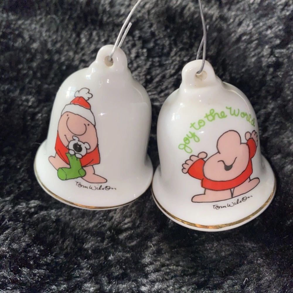Vintage 1980’s Ziggy‎ Christmas Bell Ornaments Set Of 2 Made In Japan